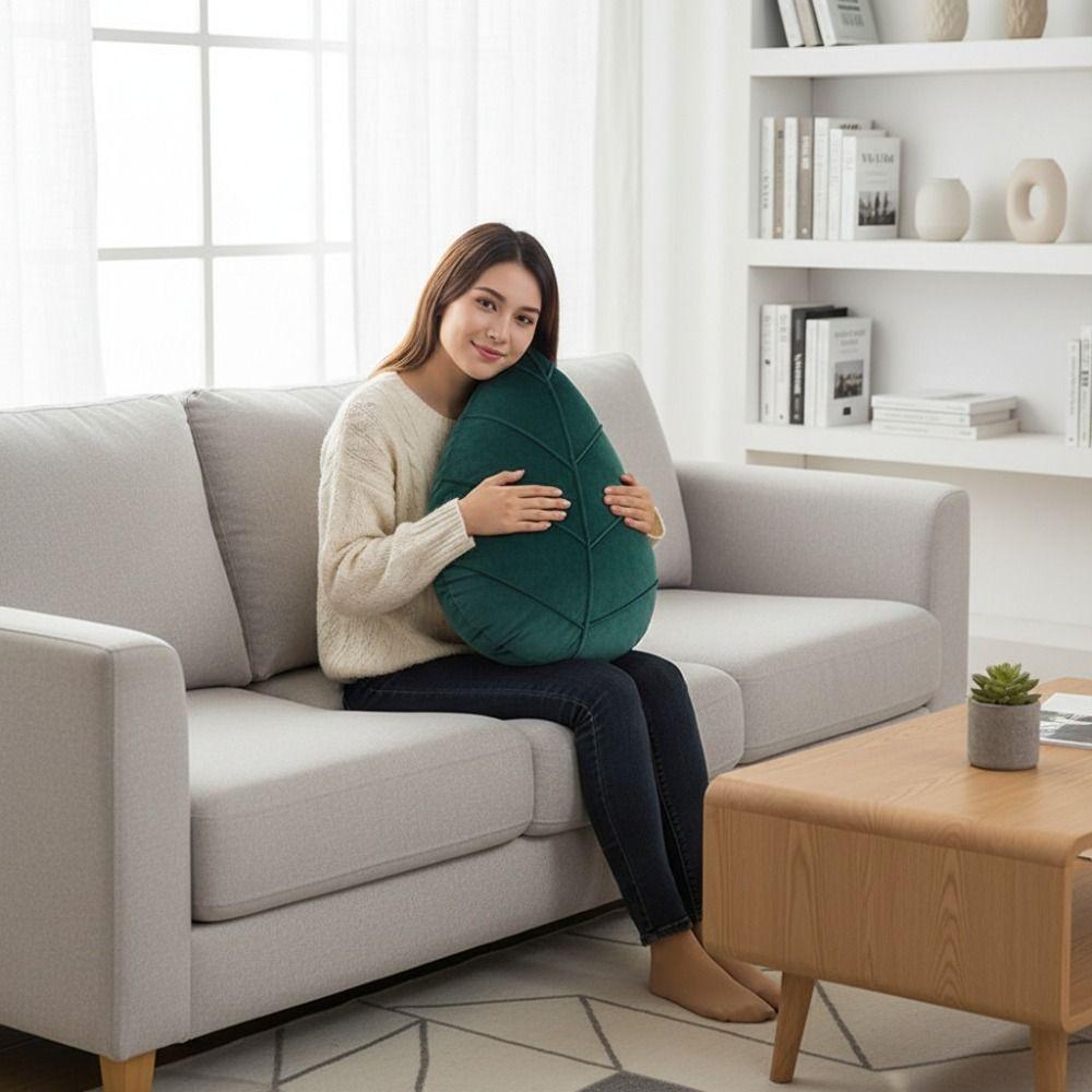 PP Cotton Filling Leaf Shaped Pillow Nordic Style Plush Toy Minimalist Sofa Cushion Living Room