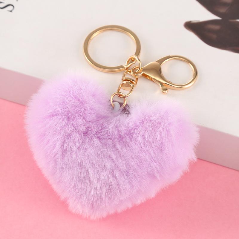 Милый брелок в виде сердца с помпоном и помпоном Loverly Bobbles, пушистый брелок с помпоном для девочки, сумка, автомобильный брелок, подвеска