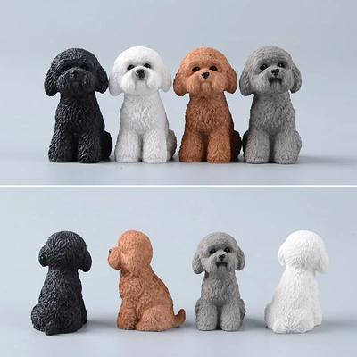 2 шт. Имитация пуделя, собака, животное, смола, фигурки, украшение для дома, для рабочего стола, подарок на день рождения, Рождество, кукла, детские игрушки