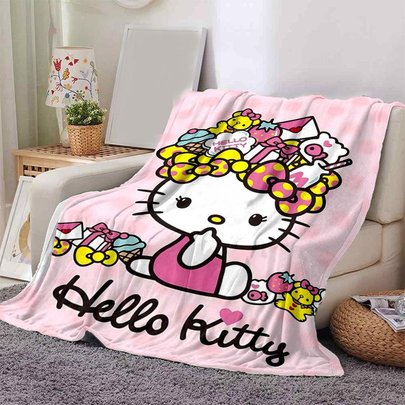1pc Celebration Hello Kitty Home Decor Blanket Gift for Room Bedroom,Living Room, Travel, Camping, Car Blankets, Beach, Office Naps, Living Room Offic