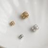 Позолоченные (14K Gold-filled) цилиндрические бусины-разделители с цирконами, Двухслойные кристаллические материалы для изготовления украшений своими руками.