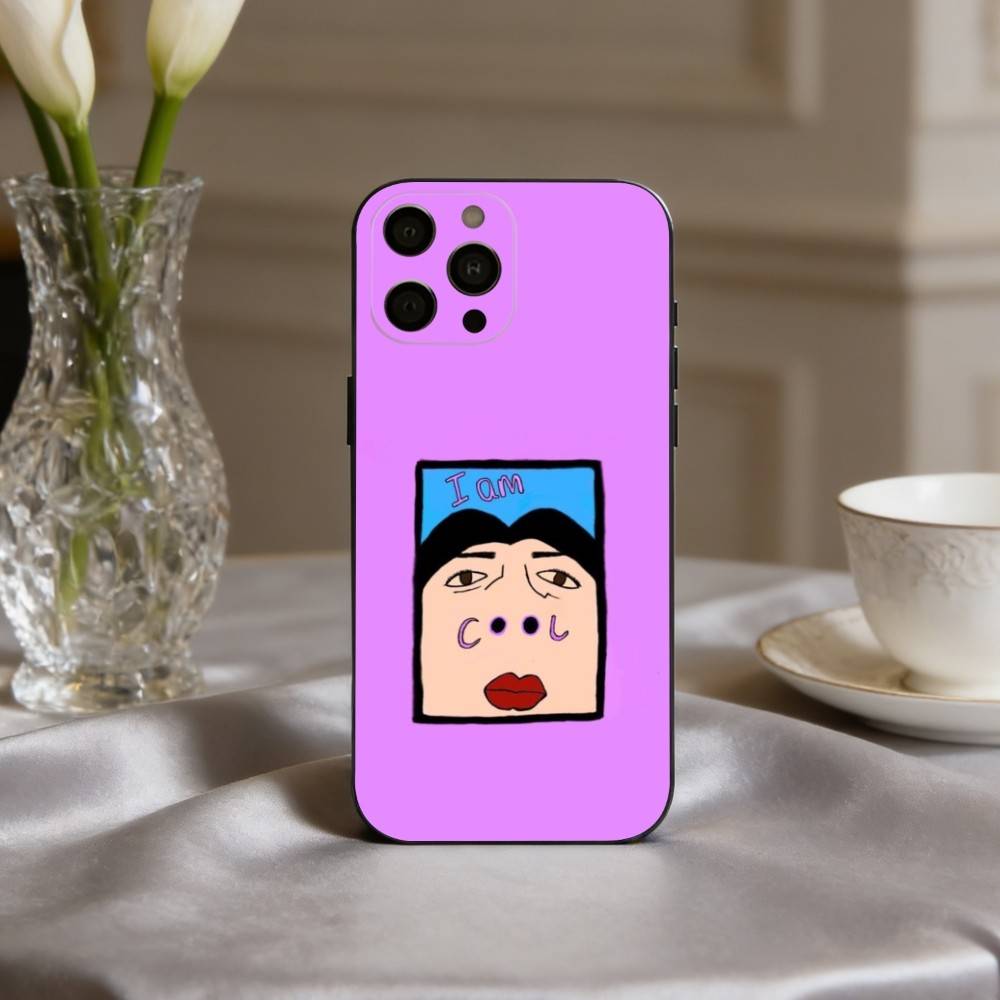 Funny I Am C-Cool Pattern  Phone Case For iPhone 17pro,16,15,14,13,12,11 Plus,Pro Max,XS,Soft Silicone Black Cover