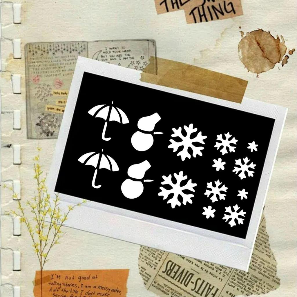 Weather-Themed 8-Piece DIY Painting Stencil Set: Washable & Reusable