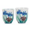 Kutani Ware Iwataya Set of Teacups, Iris K8-649