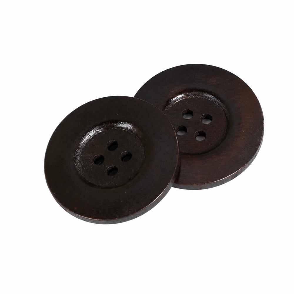 30pcs 40mm Craft Sewing Buttons 4 Holes Round Wood Buttons Vintage Style Coat Buttons DIY Crafts