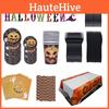 Halloween Party Happy Decoration Supplies Pumpkin Tablecover Straws Paper Plates