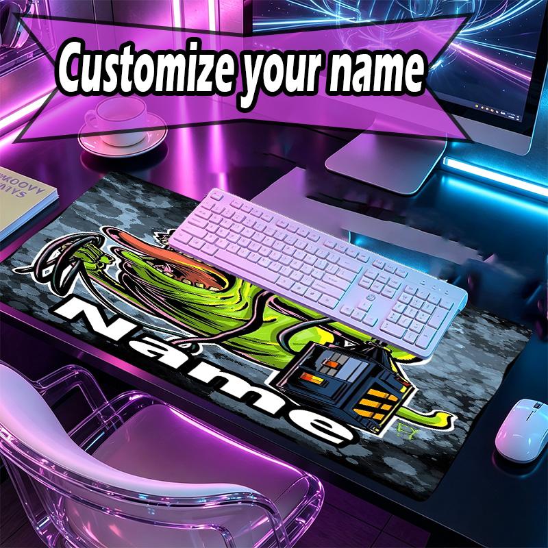 Custom Name Personalized Ghostbusters Pattern Mousepad, Laptop PC Desk Mat, Decorative Desk Mat for Home Keyboard Pad Gift