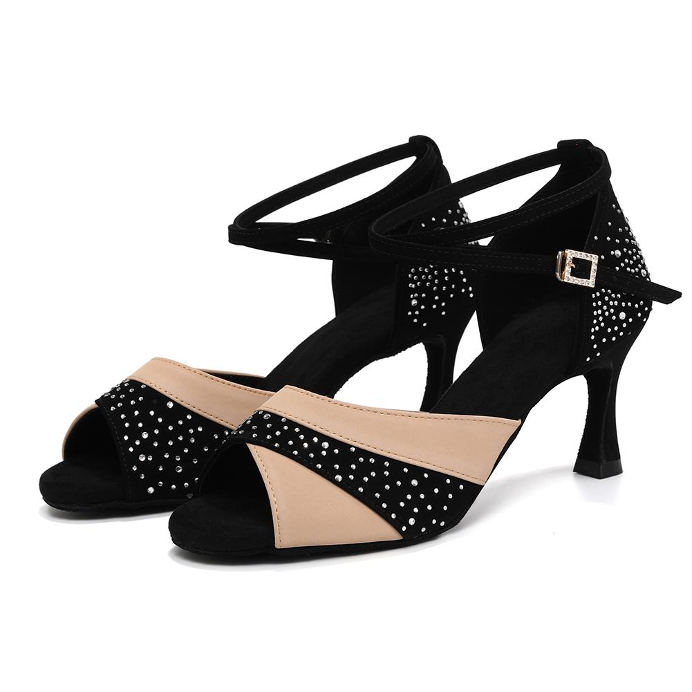 Женская обувь для латинских танцев, блестящие танцевальные туфли со стразами для вечеринок, женские сандалии для помещений
