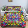 Geometric Pattern Duvet Cover Set Psychedelic Bedding Set Comfortable Quilt Cover Set With Zipper Closure Queen King Full Size