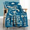 Surfing Theme Home Blanket Customize Your Names Comfortable Soft Lightweight Allseason Multipurpose Blanket For Picnics Sofas Offices Beds Living