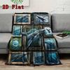 Whale Collection 2D Flat Pattern Flannel Blanket, High quality All Seasons, Home Decor, Warmth and Comfort, Perfect for Christmas Gifts.