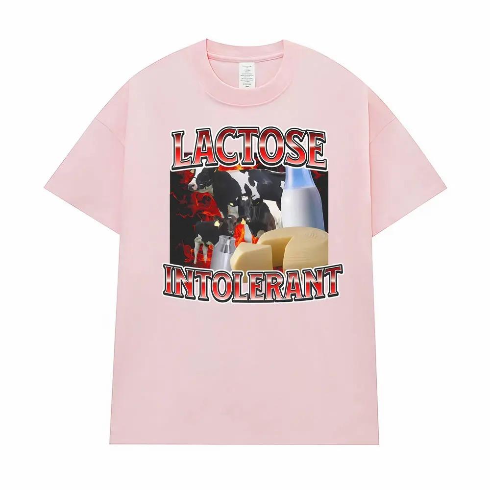Lactose Intolerance Humor Graphic TShirt for Dairy Allergy Unisex Retro Fashion Cotton Tee Comfortable Casual Tshirt