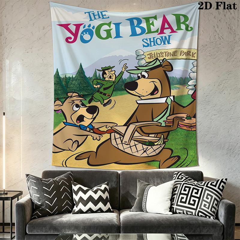 Jellystone Yogi Bear & Friends Pattern Home Decor Tapestry, Wall Hanging, Decorative RV Wall Cloth.XGT0914150