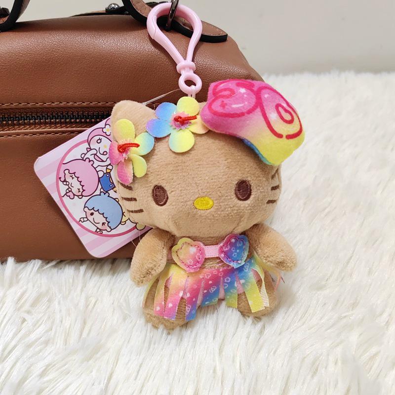 Черный кот Ананас Серфинг Плюшевая игрушка Подвеска
