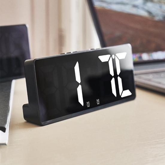 Temperature Display Large Screen Creative Decorative Anti-disturb Function Desktop LED Clock Electronic Alarm