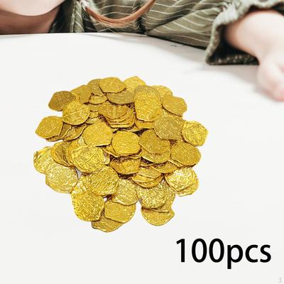 100x Пиратских монет Новинка для мальчиков и девочек Игровые аксессуары Золотые дублоны