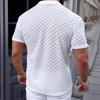 Мужская сетчатая клетчатая рубашка с воротником, короткий рукав - Дышащая повседневная приталенная рубашка на пуговицах