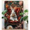 ZHEHAO Винтажное Металлическое Настенное Искусство Милый Кролик Чайная Скульптура Ручная Работа Садовый Декор 8x12 Дюймов Подарок для Дома