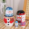 Smooth Xmas Matryoshka Doll Wood Wooden Stacking Dolls Cute Christmas Nesting Dolls  Xmas