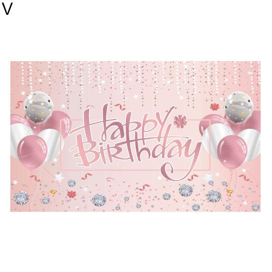Fashion Clear Printing Decorative Washable Happy Birthday Party Backdrop Cloth Home Decor for Festival Banner