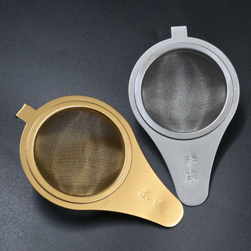 Fine Mesh Leaf Teapot Filter Stainless Steel Tea Infuser with Drip Bowl Kitchen Accessories