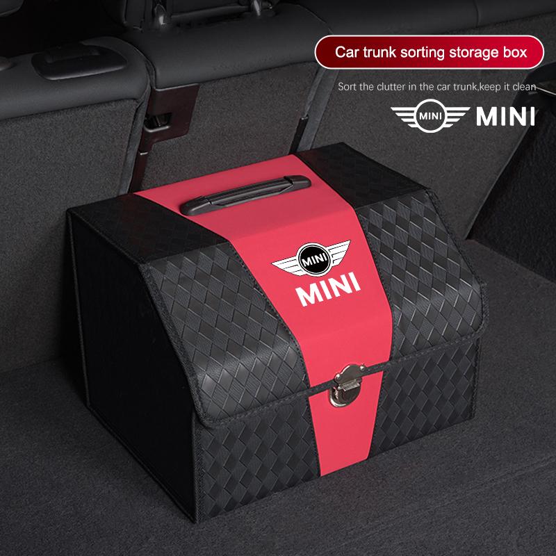 Car Oxford Cloth Leather Storage Box Car Trunk Sorting Suitcase For MINI Cooper R56 F56 R50 JCW Cabrio Aceman Countryman Clubman