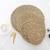 Table Placemat Wear-resistant Handwoven Cattail Grass Placemat Heat Resistant Table Mat for Home Decoration