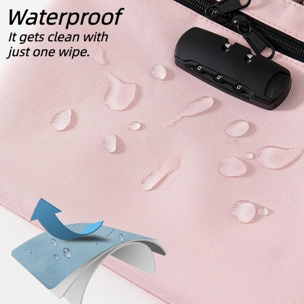 Zip Closure Portable Locking Pouch Combination Lock Security Document Bag Outdoor Activities