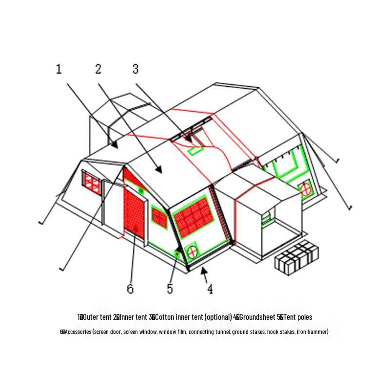 Ruibisheng 30 sqm Frame Tent & Accessories