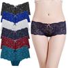 Underwear Women Cotton Sexy Full Lace Floral Panties Young Ladies French Knickers Low Rise Boxer Briefs 6 Pcs/lot