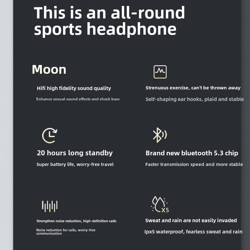 Новая беспроводная Bluetooth-гарнитура TWS Sports Hanging Ear ANC с функцией активного шумоподавления ENC Call