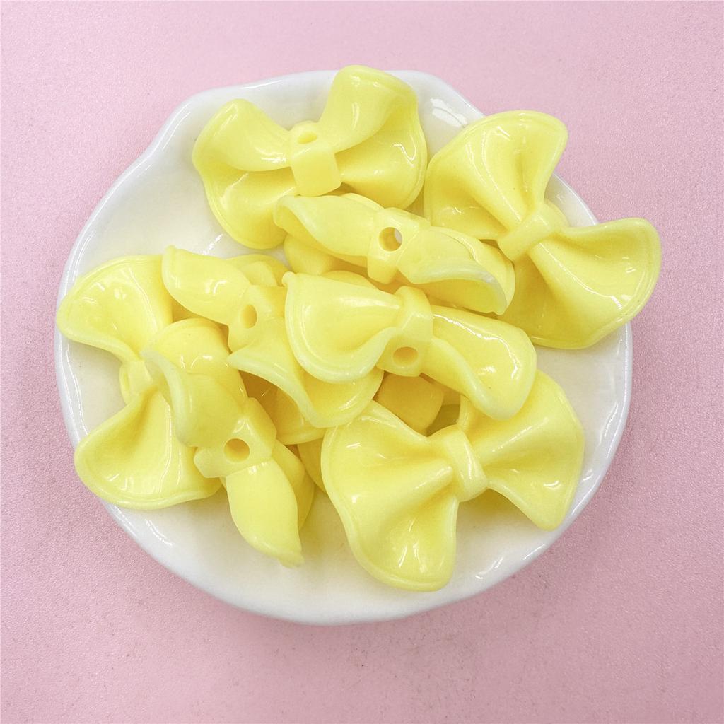 23.2*31mm 10Pcs Candy Color Cream Bow Acrylic Beads Charms DIY Bracelet Necklace Accessories for Jewelry Making