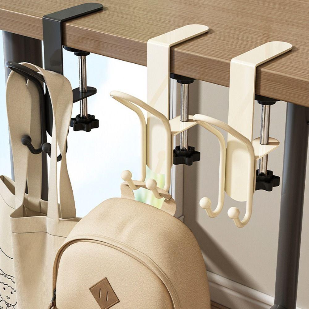 No Drill Desk Hook Rotatable Table Edge Hook Multi Functional Desk Hanger Office