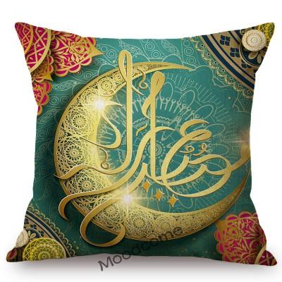Eid Mubarak Ramadan Decoration Islamic Moon Moslem Muslim Art Home Decorative Sofa Throw Pillow Case Cotton Linen Cushion Cover