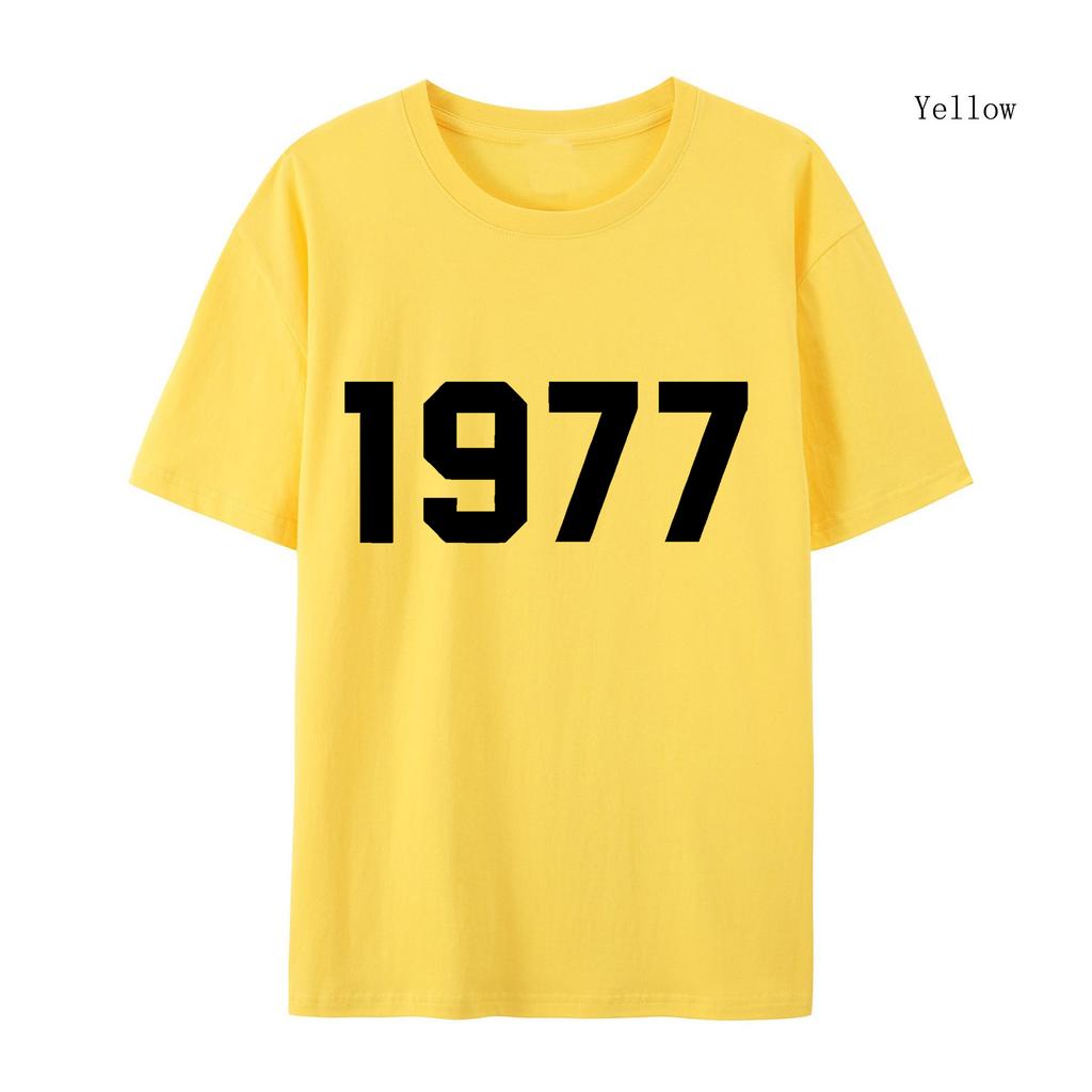 1977 Хлопковая футболка для мужчин и женщин, модный бренд High Street, свободная флисовая хлопковая футболка, осенне-зимняя теплая хлопковая футболка