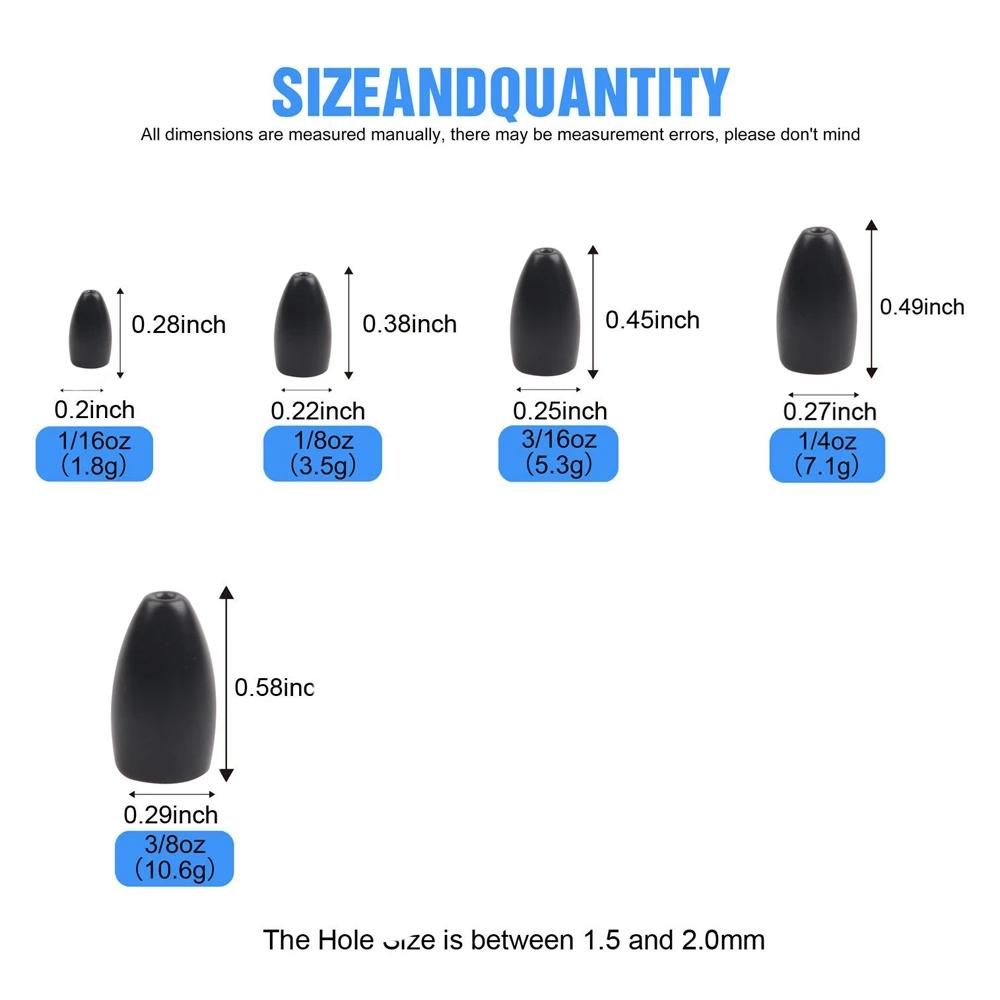 5Pcs High Quality Line Sinkers Weights Sinker Brass Hook Connector Tungsten Fishing Lead Fall