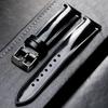 18 19 20 21 22mm Upscale Retro Genuine Leather Strap Black Smooth Cowhide Horse Leather-Quick Release Pin Buckle Durable Watch Replacement Band