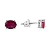 Silver Earrings with Natural Ruby (2105909)