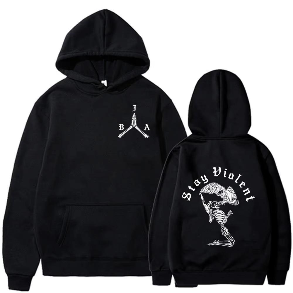 Autumn Men's Women's Hoodies Skeleton Letter Printing Unisex Pullover Long Sleeves Loose Casual Vintage Sweatshirts Unisex Clothing
