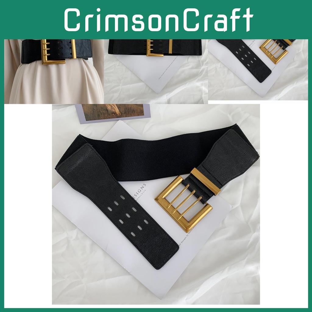 Chic Wide Waist Belt For Women Street Style With Unique Square Buckle Design