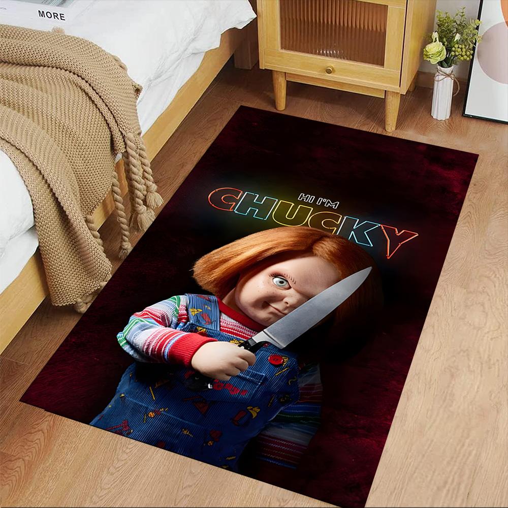 Chucky's Rainbow Horror Floor Mat Perfect for Playrooms Kitchen Entryway Bedrooms Antislip Carpet Anime Office Decor