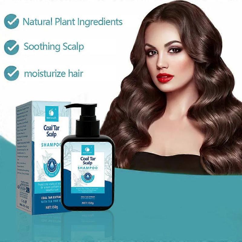 1-3X Шампунь для кожи головы с дегтем, противоперхотный шампунь, шампунь для снятия раздражения кожи головы с экстрактом дегтя для себорейного дерматита, успокаивает зудящую кожу головы, увлажняет волосы