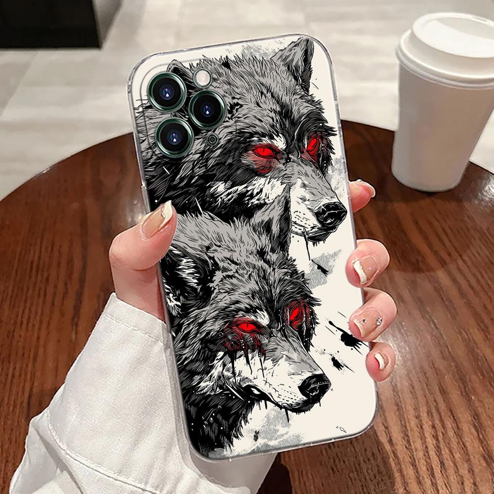 The Wolf Lion Cat Transparent Case For Apple iPhone 17 16 15 14 13 12 11 Pro Max Plus 16E 17Air 17Pro Phone Cover Silicone Funda