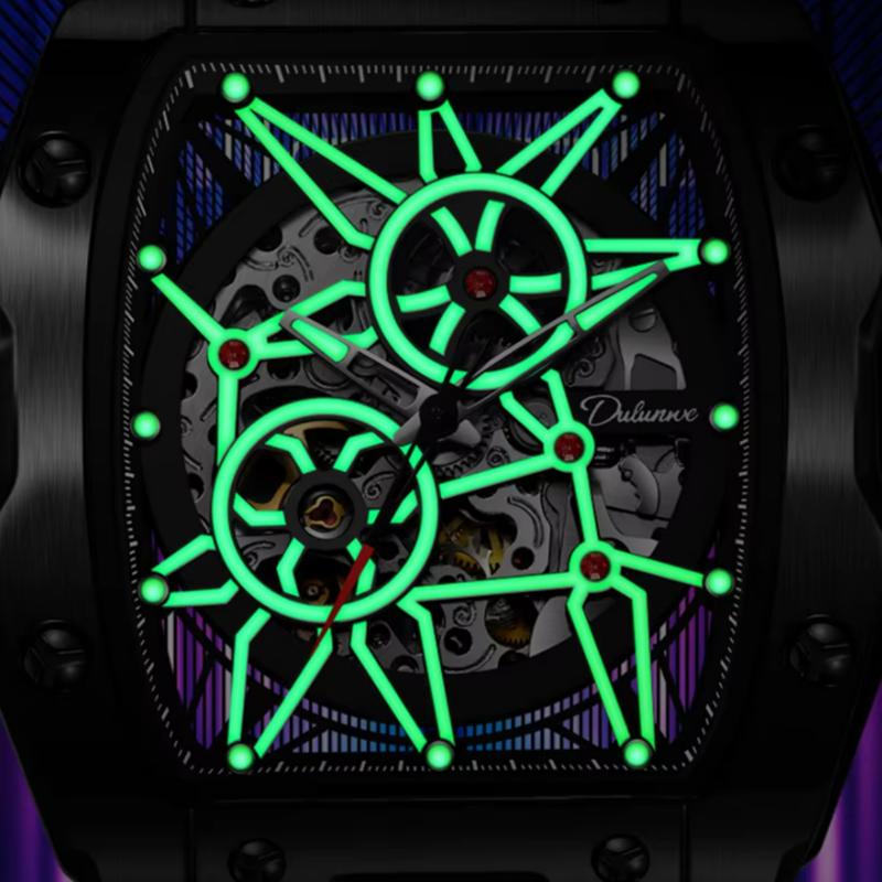 Мужские механические часы-скелетон с автоподзаводом, часы мужские люксовые светящиеся водонепроницаемые, подарок