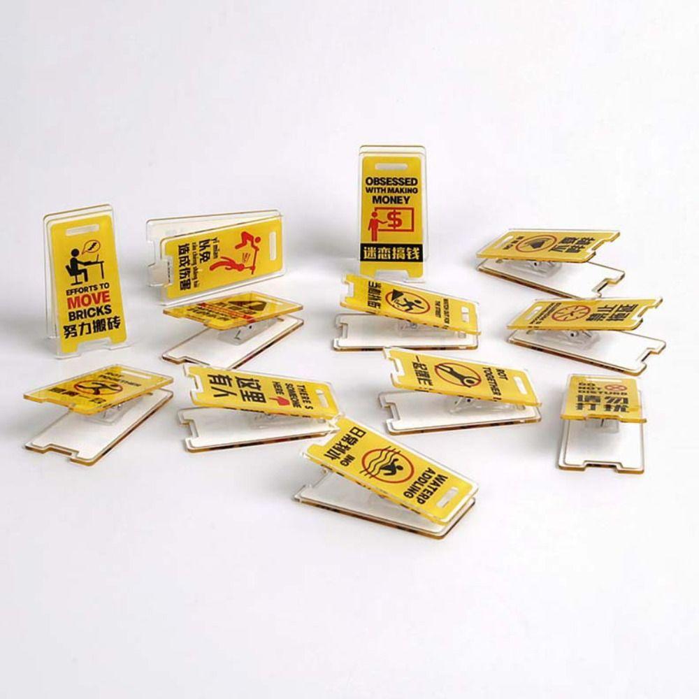 Warning Sign Acrylic PP Clip Acrylic Sealing Clip PP Folder Hand Account Clip Stationery Finishing