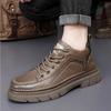 Casual Lace Up Men's Leather Shoes High Quality Retro Style High Quality Outdoor Leisure Street Black Casual Sports Shoes