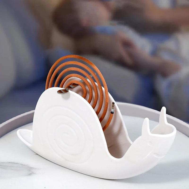 1PC Household Mosquito Coil Box Fireproof and Anti-scalding Creative Snail Mosquito Coil Tray Modeling Mosquito Coil Rack