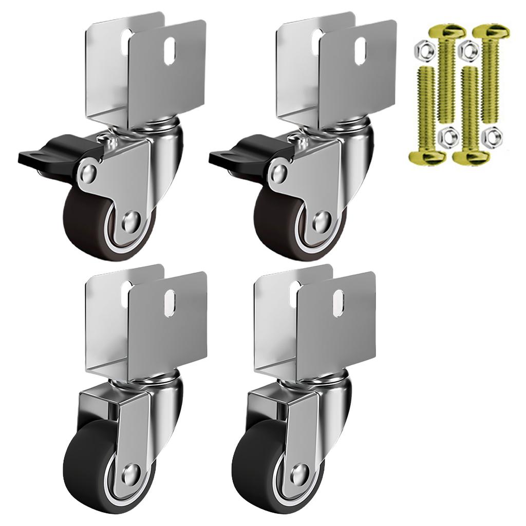 4Pcs 1.25inch Universals Swivels Casters Trolley Wheel Heavy Duty Furniture Wheel Castor for Furniture Workbenches