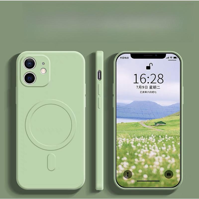 Magsafe Магнитная 14pro Беспроводная Зарядка IPhone16 Защитный Чехол Жидкий Силикон. Подходит для чехла для телефона iPhone 15
