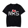 Mouse Cartoon MR MRS Print Couple TShirt Summer Short Sleeve Tee Shirt Letter Print T Fashion Casual Loose Lovers T Shirt Unisex